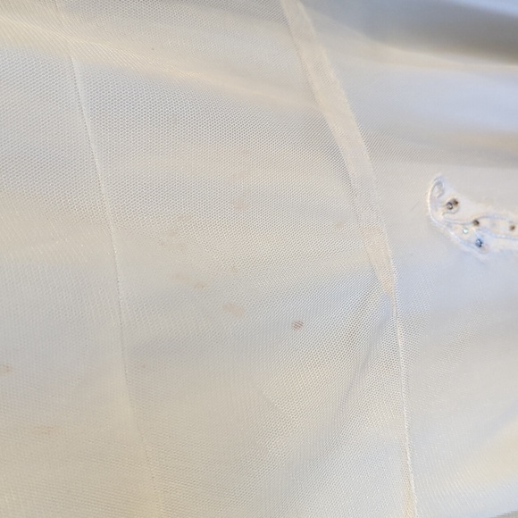 Y2k Newport News Ivory Sheer Beaded Maxi Dress Fairy Whimsigoth Wedding Vintage - Picture 11 of 13